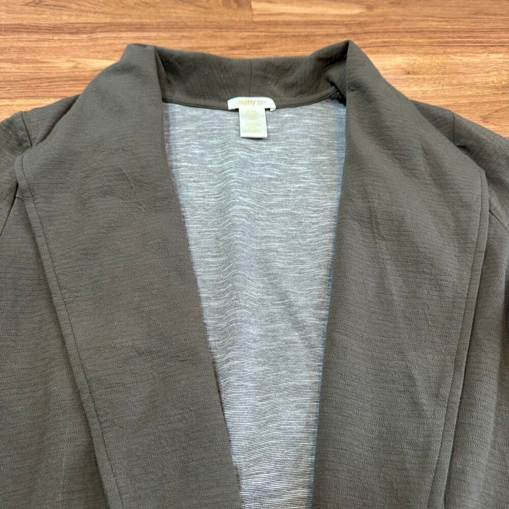 Matty M Open Front Cardigan Olive Green | Women Size M - Picture 4 of 11